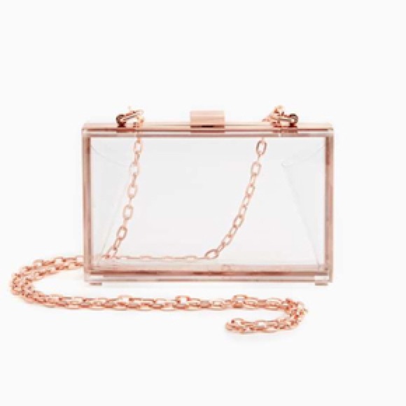 rose gold clear purse